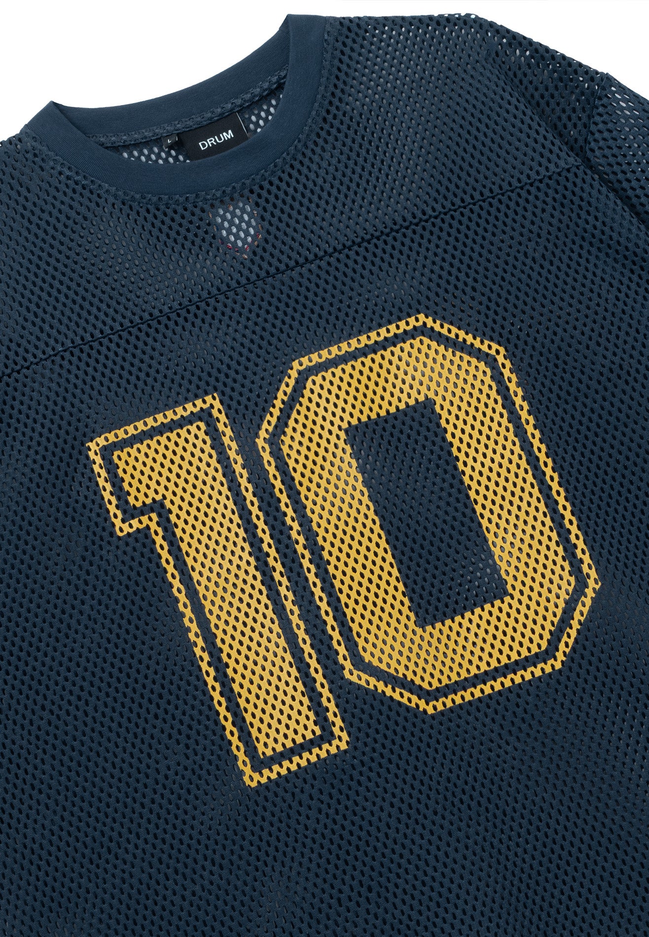 DRUM S. Football Collection No. 10 Oversized Boxy Mesh Tee - Navy