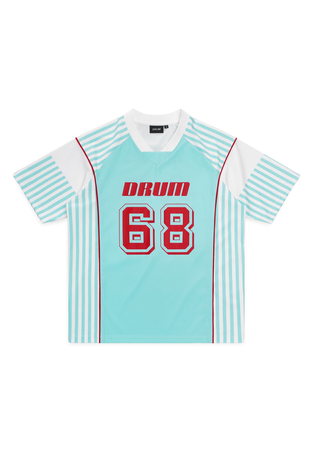 DRUM S. Ladies Digital Print Jersey Top - Light Blue