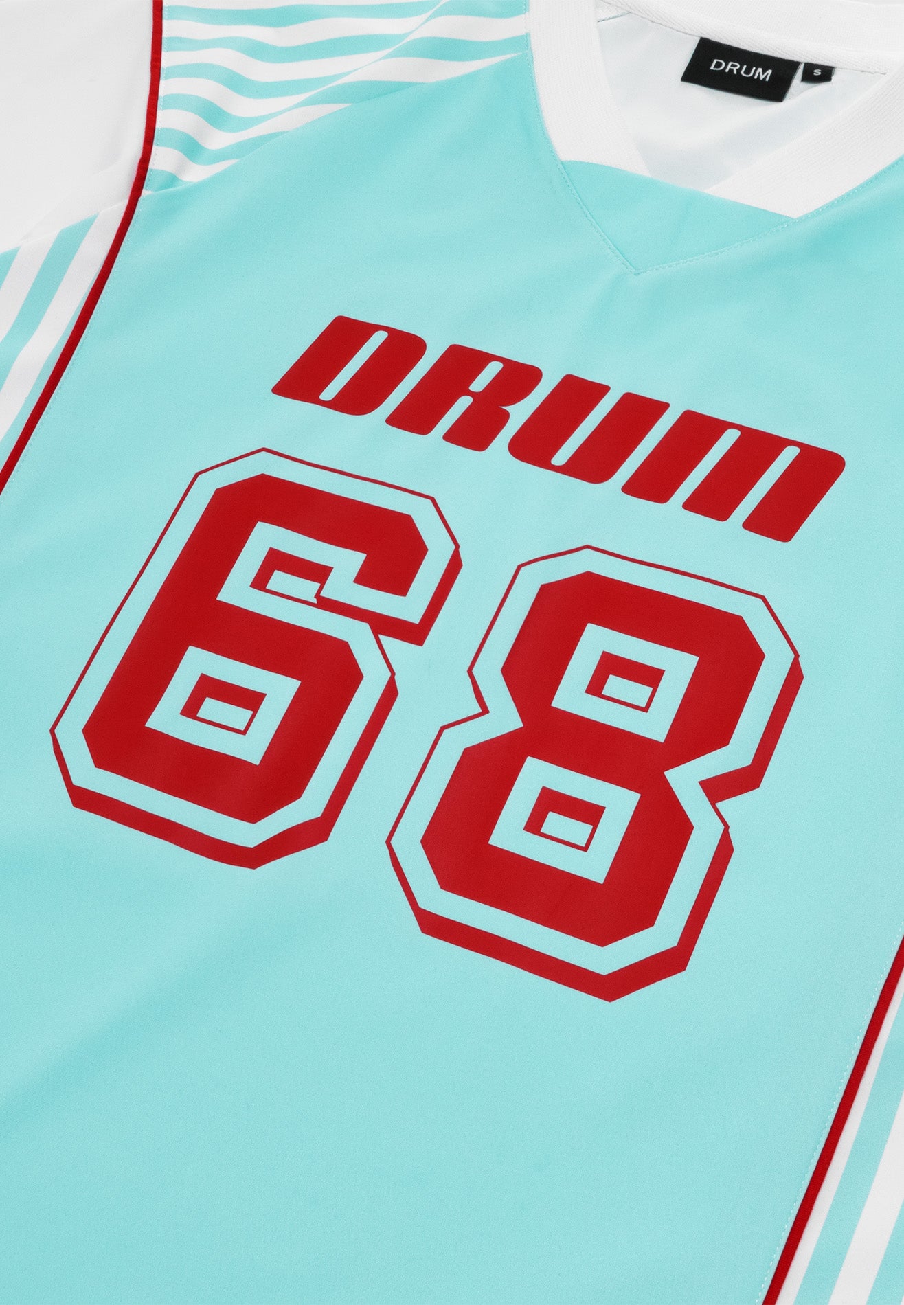 DRUM S. Ladies Digital Print Jersey Top - Light Blue