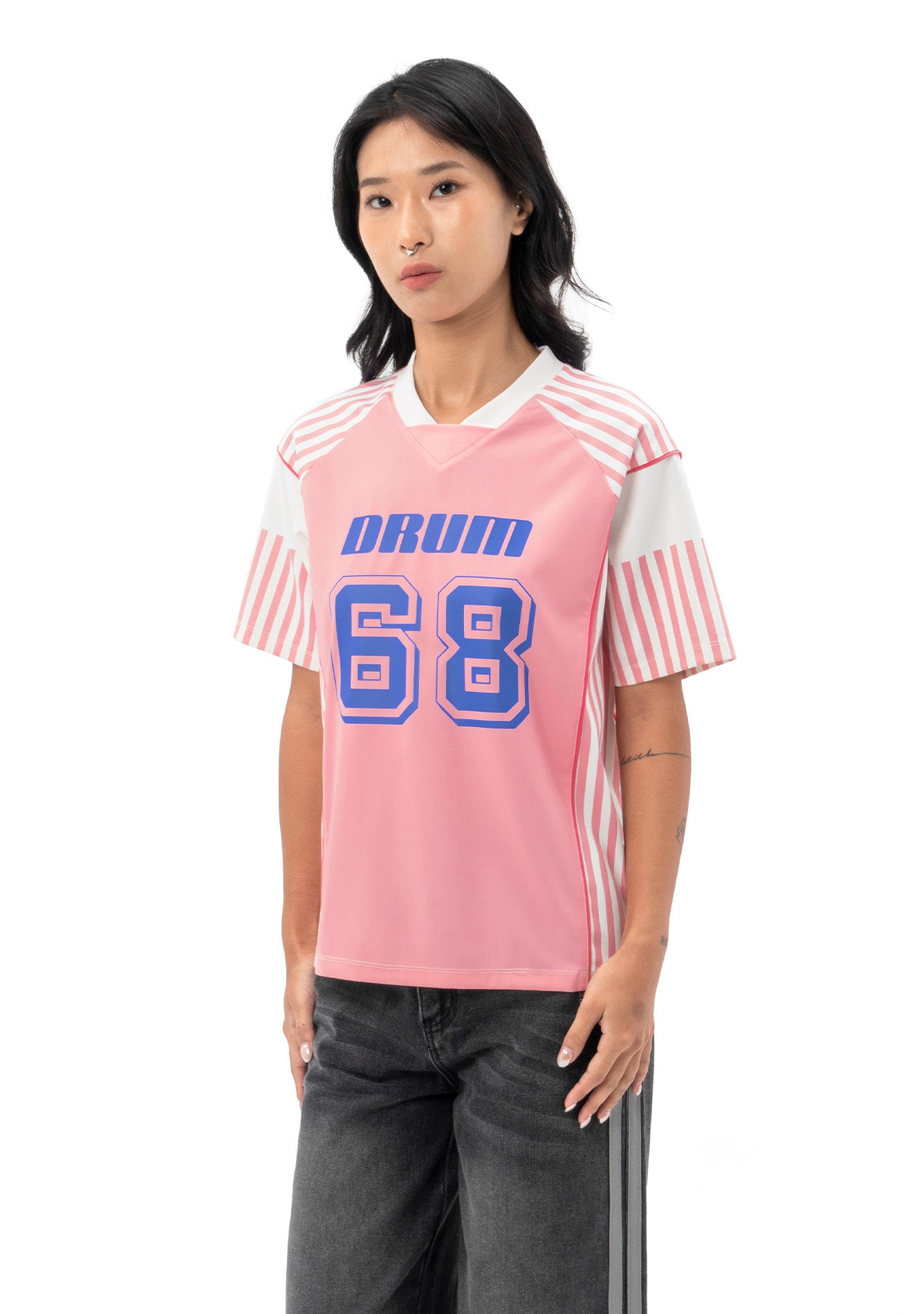 DRUM S. Ladies Digital Print Jersey Top - Pink