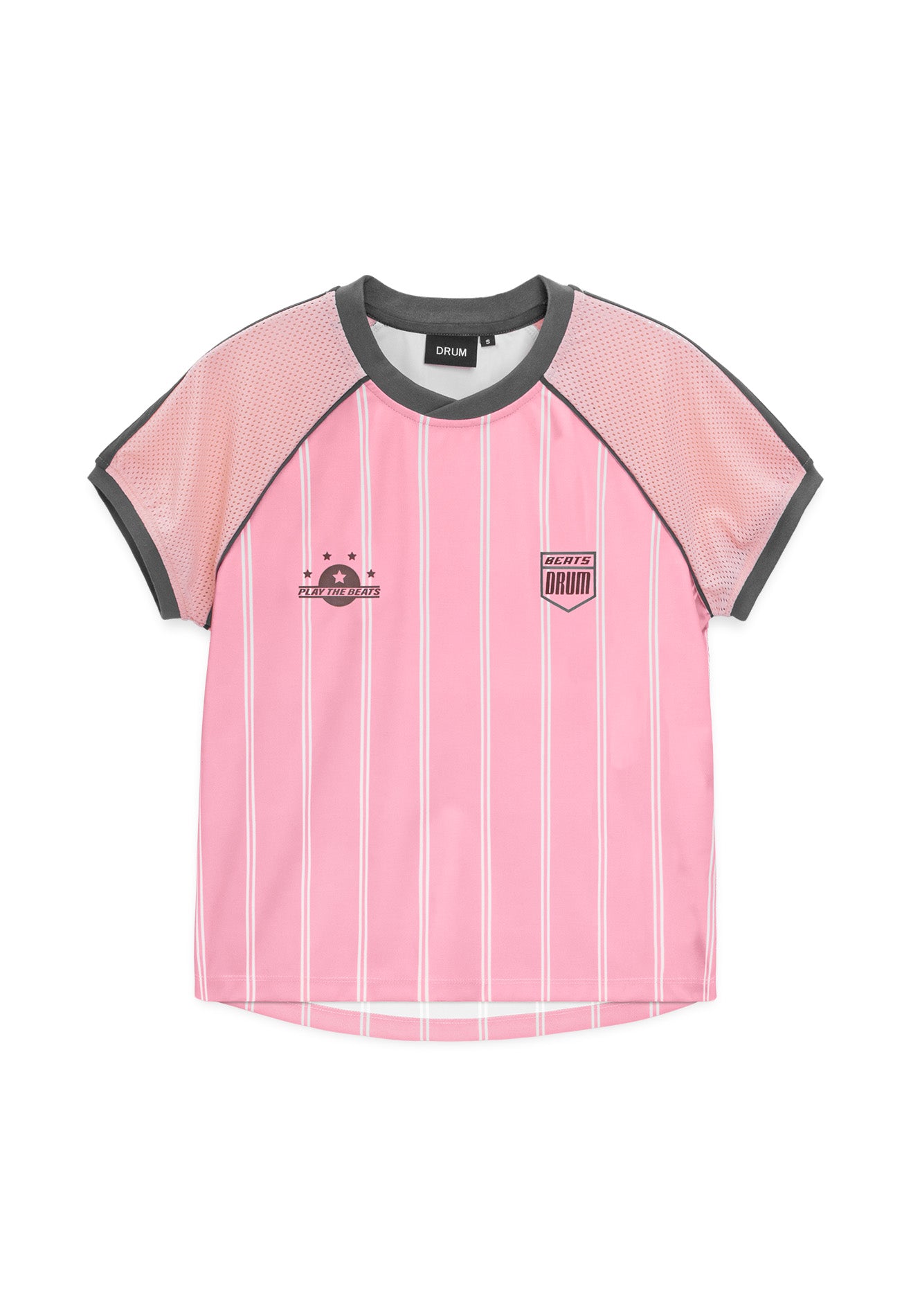 DRUM S. Ladies Raglan Mesh Sleeve Top- Pink