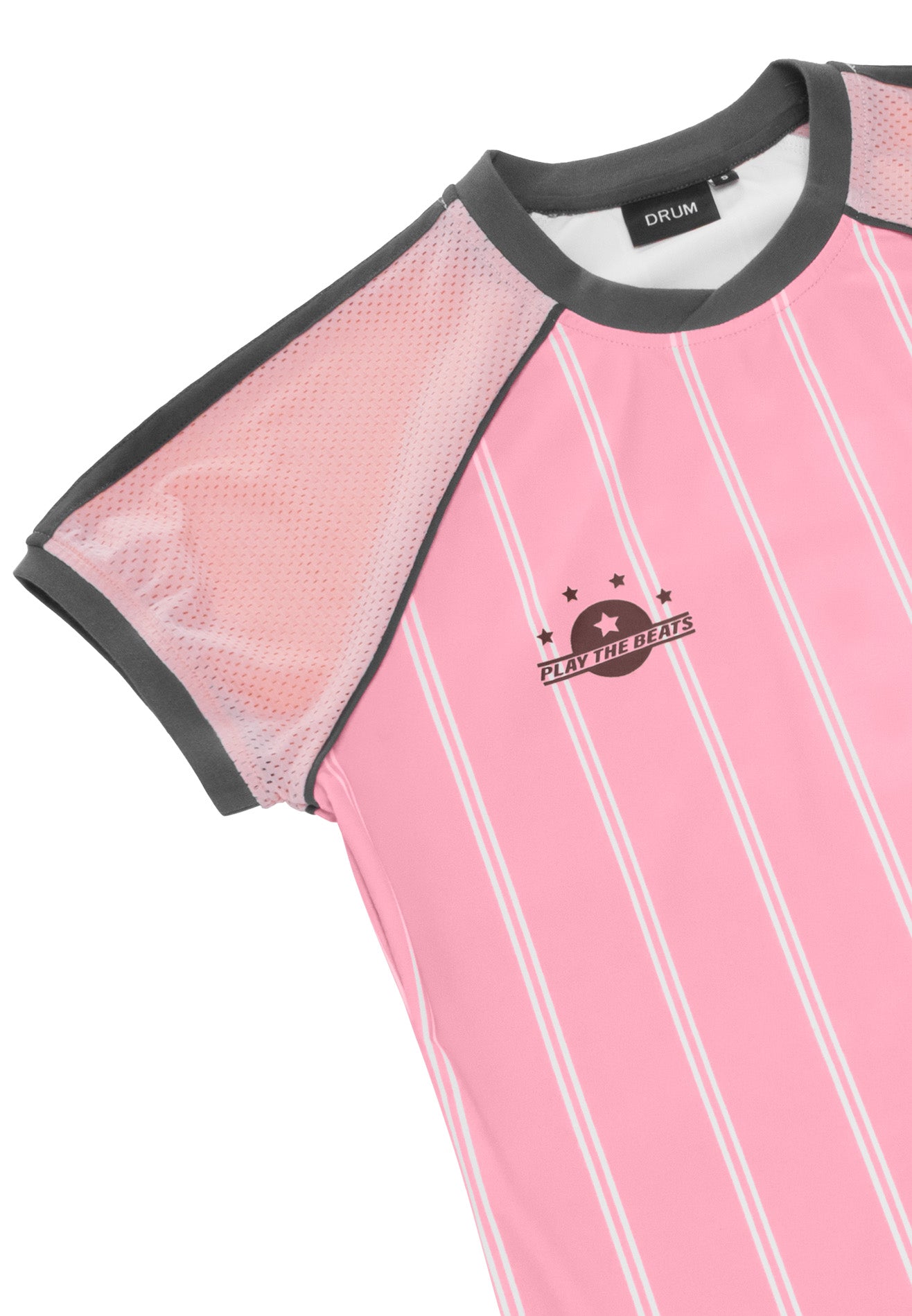 DRUM S. Ladies Raglan Mesh Sleeve Top- Pink