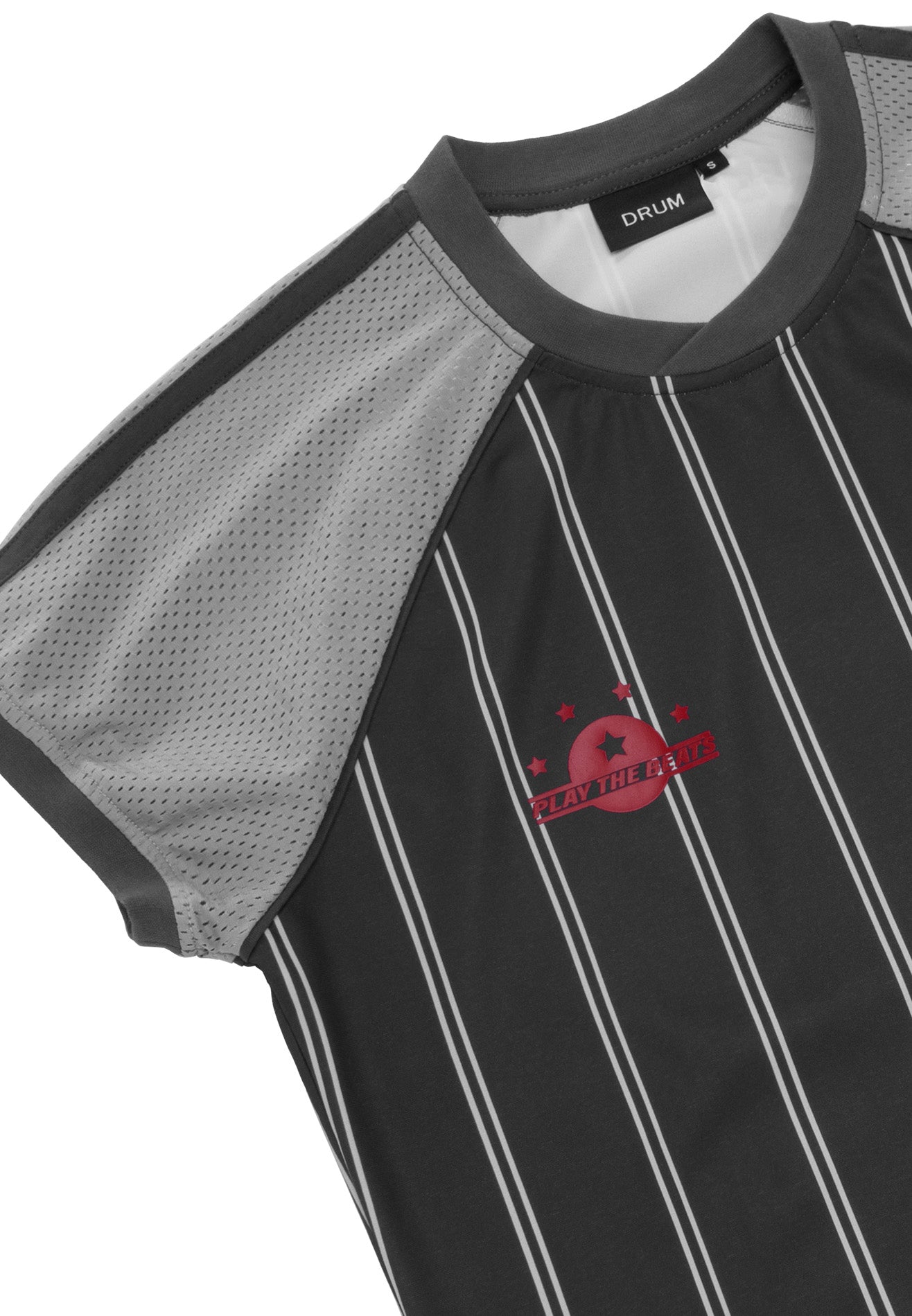 DRUM S. Ladies Raglan Mesh Sleeve Top- Dark Grey