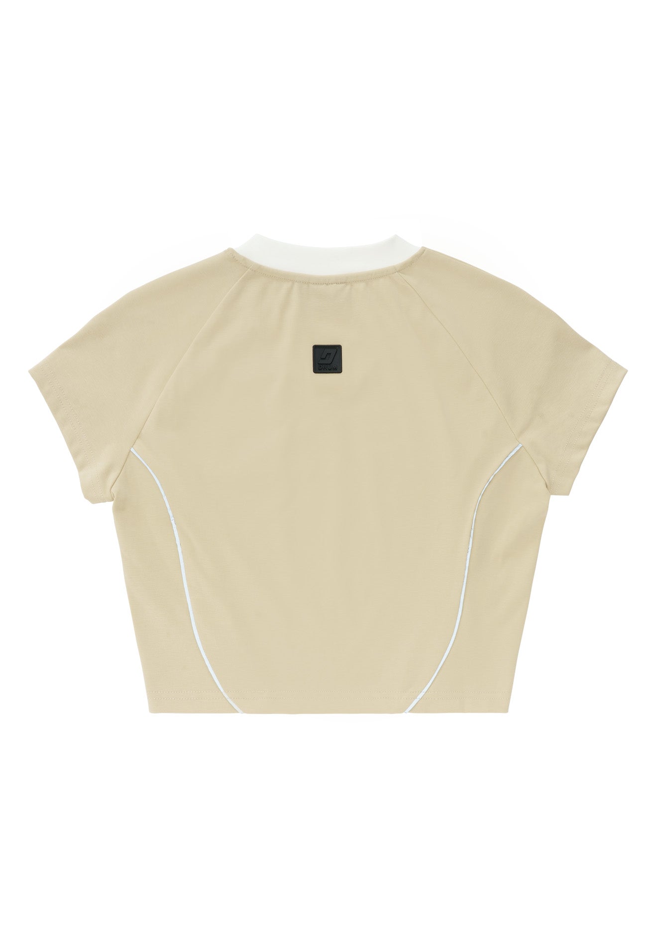 DRUM S. Women Reflective Logo Crop Top- Light Khaki