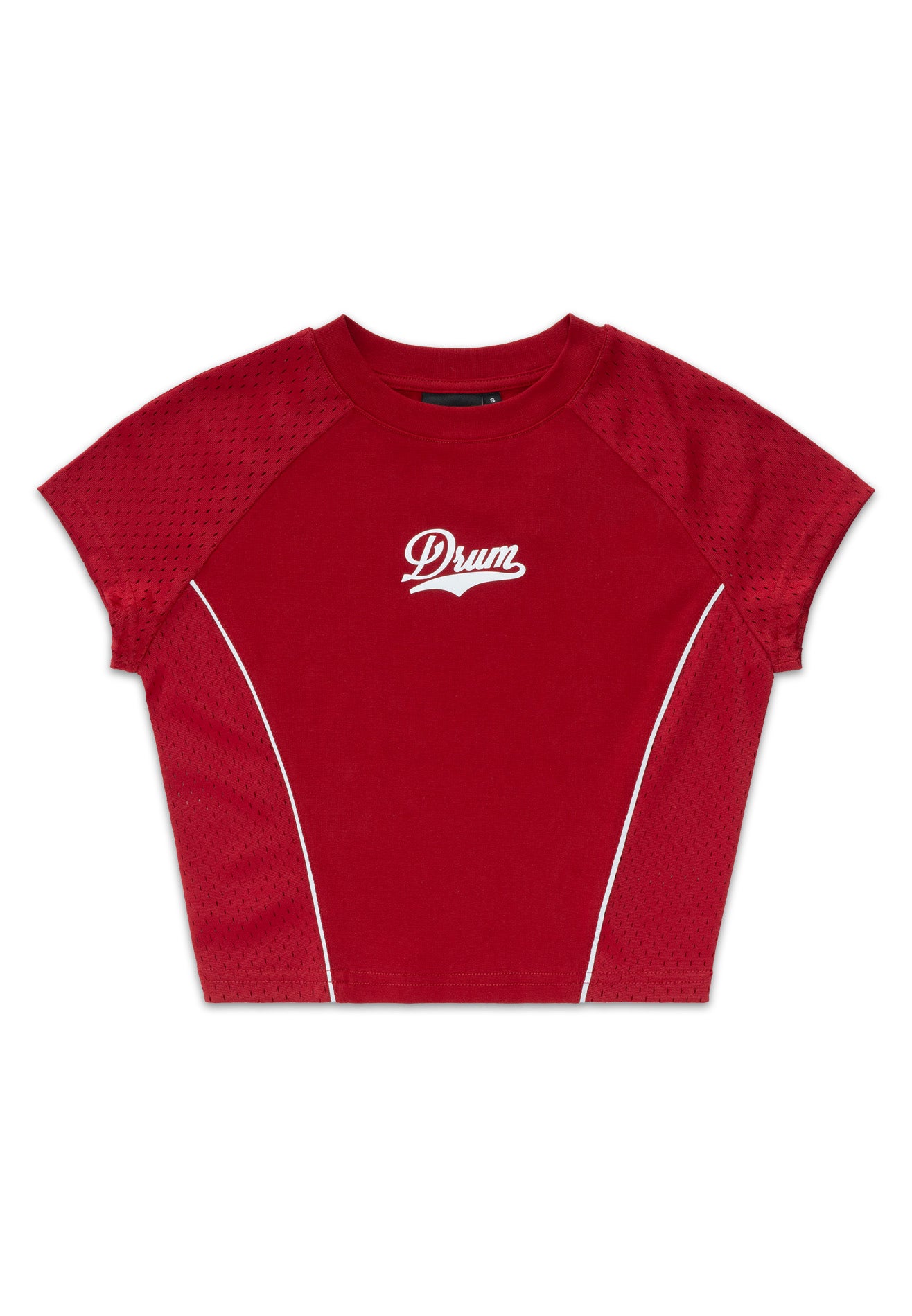 DRUM S. Women Reflective Print Pipping Crop Top- Red