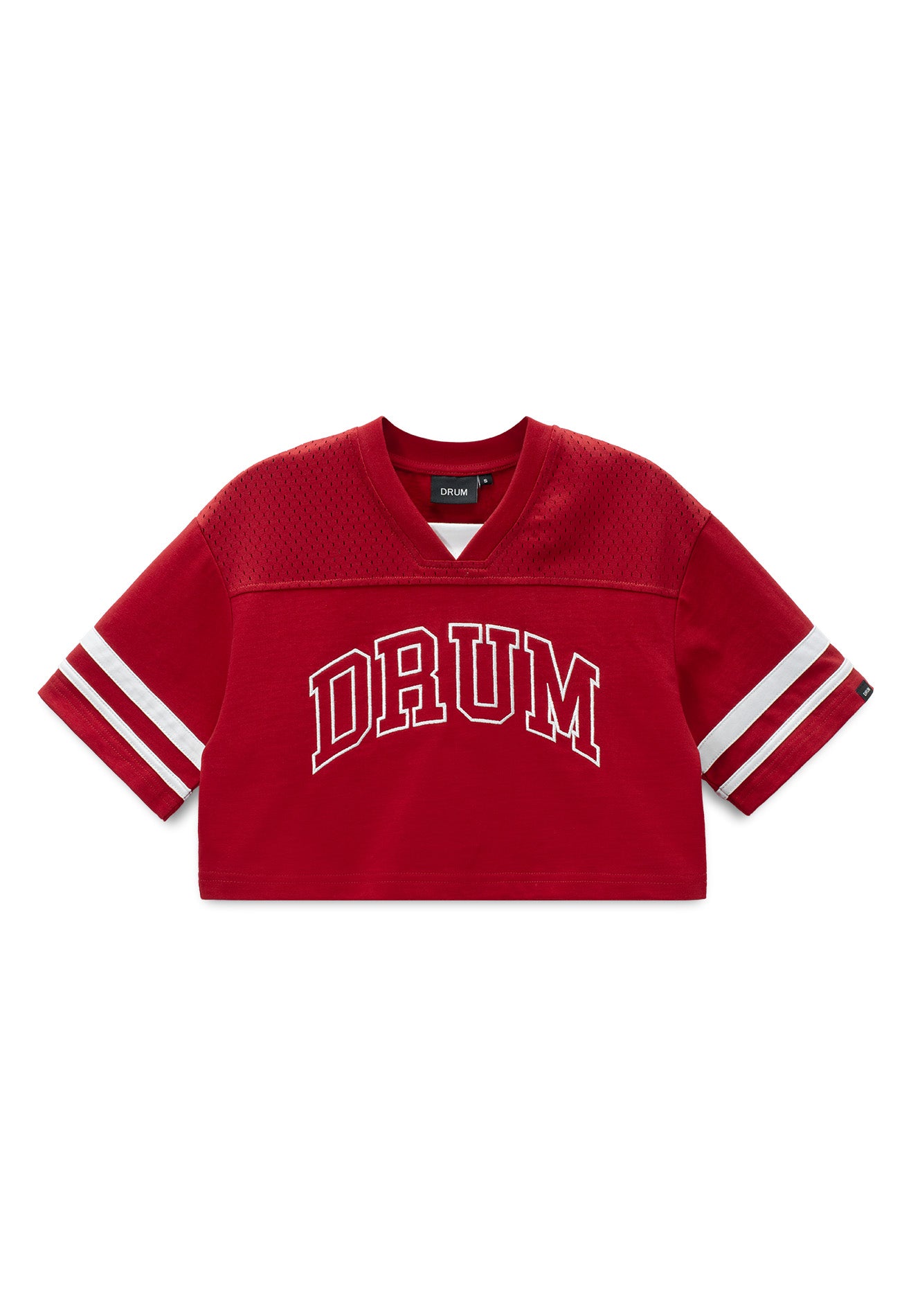 DRUM S. Women Embroidery Logo 36 Crop Top- Red