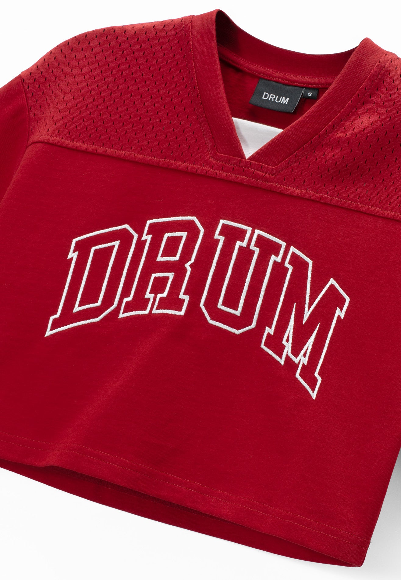 DRUM S. Women Embroidery Logo 36 Crop Top- Red