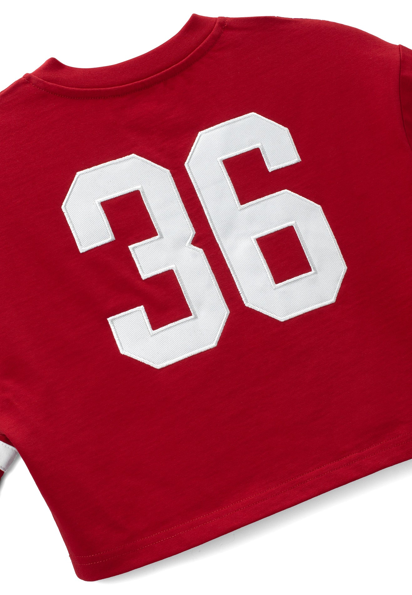 DRUM S. Women Embroidery Logo 36 Crop Top- Red