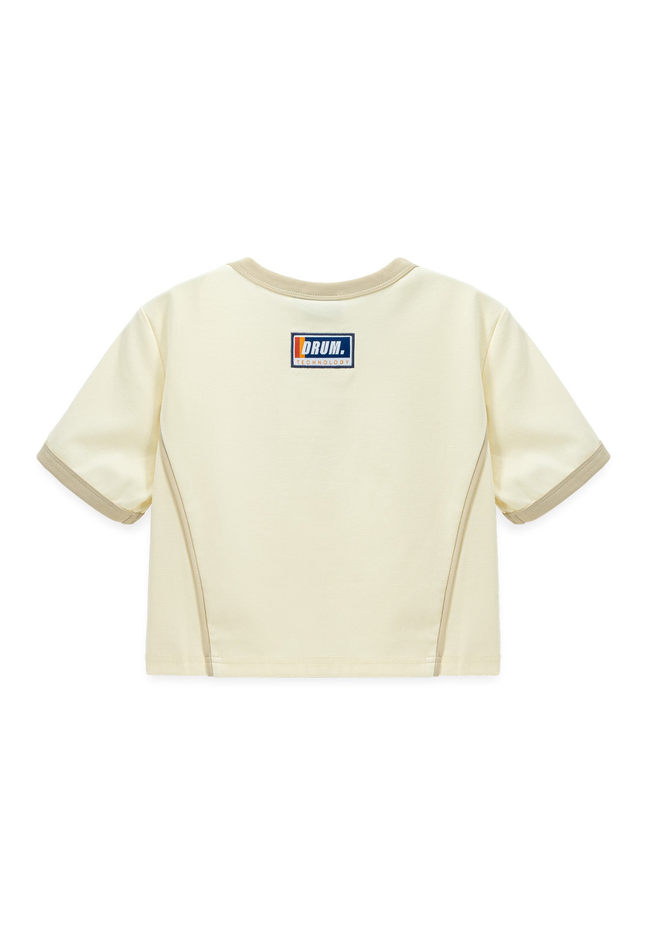 DRUM S. Women Workshop theme Logo Pipping Crop Top- Beige