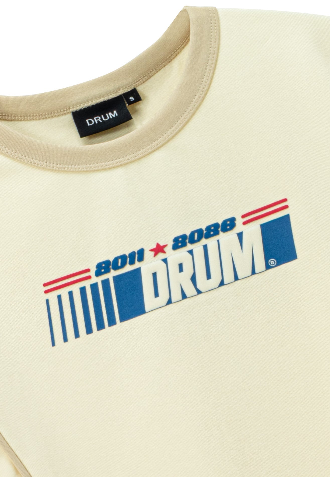 DRUM S. Women Workshop theme Logo Pipping Crop Top- Beige
