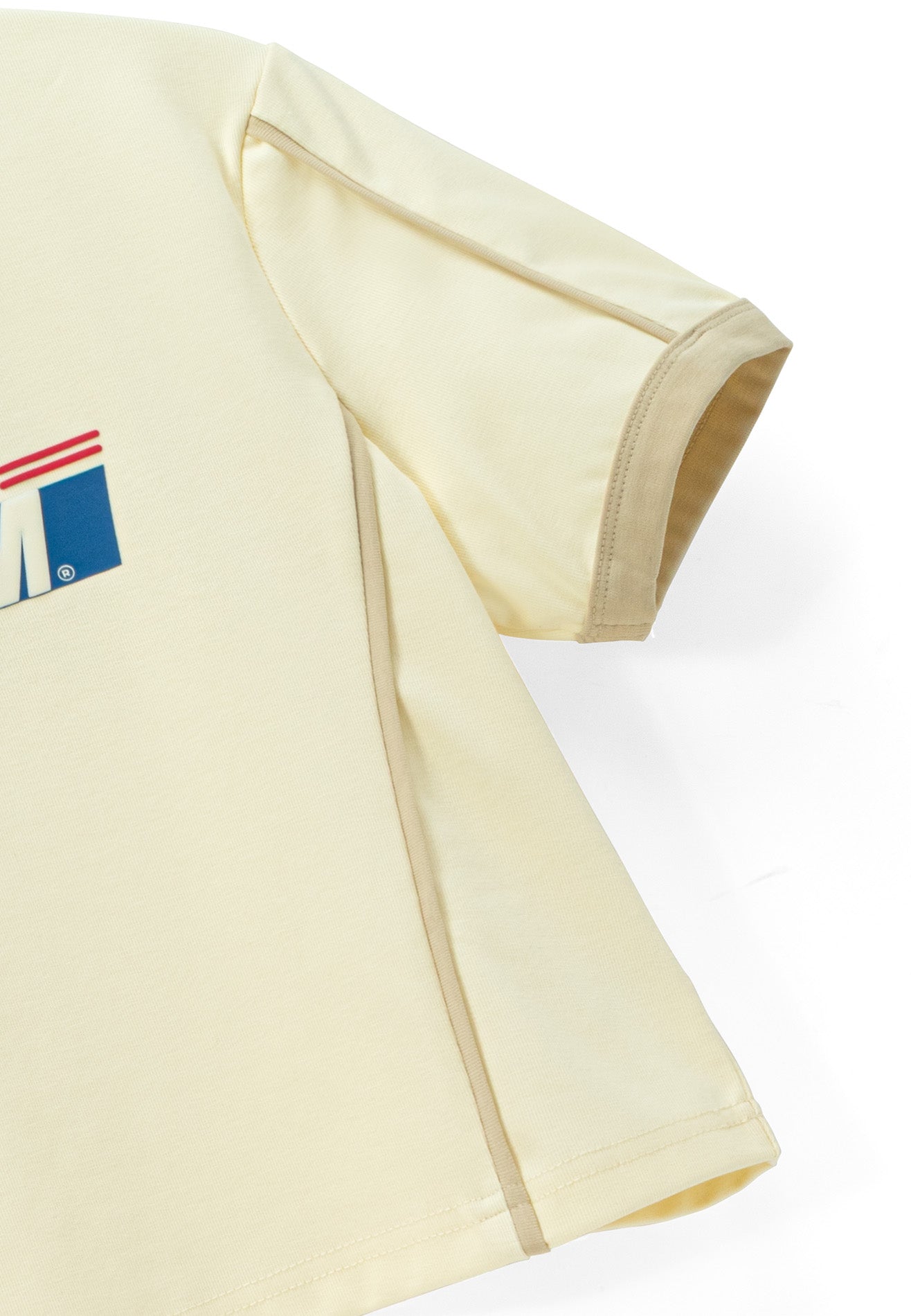 DRUM S. Women Workshop theme Logo Pipping Crop Top- Beige