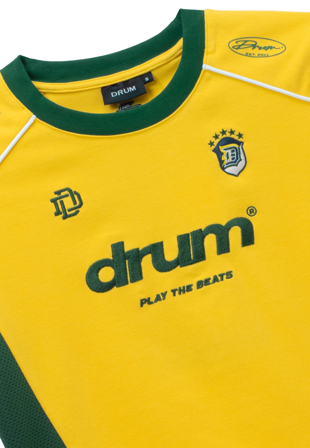 DRUM S. Women Football Collection Cut & Sew Crop Top - Yellow
