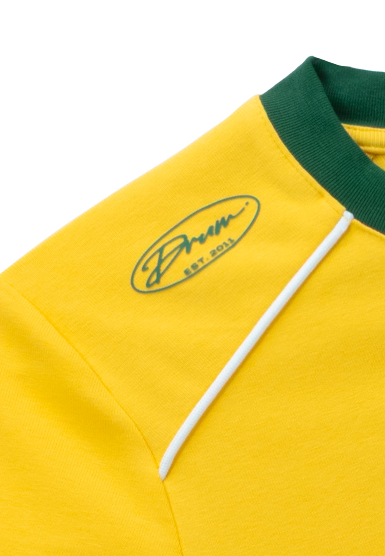 DRUM S. Women Football Collection Cut & Sew Crop Top - Yellow
