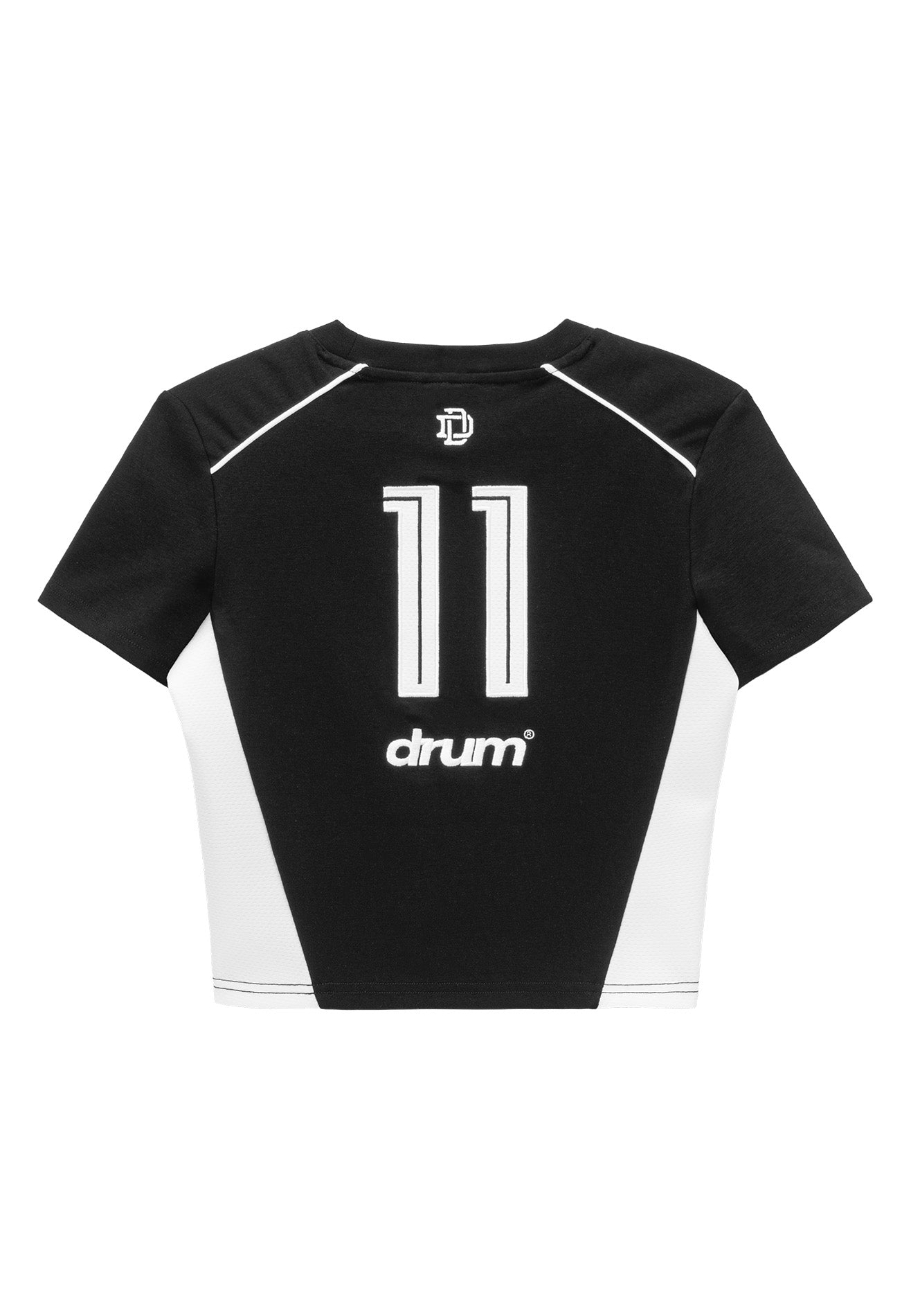 DRUM S. Women Football Collection Cut & Sew Crop Top - Black