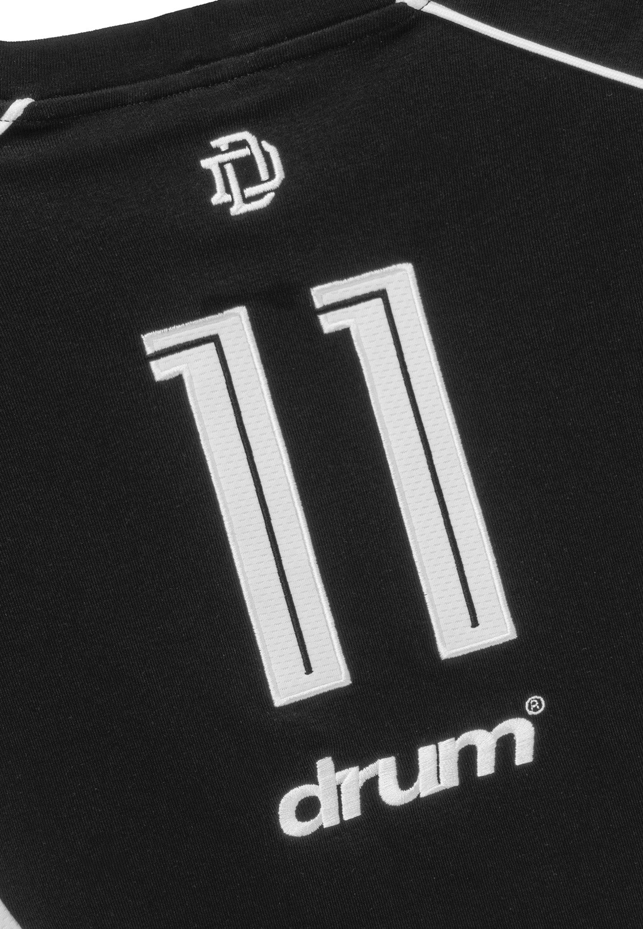 DRUM S. Women Football Collection Cut & Sew Crop Top - Black