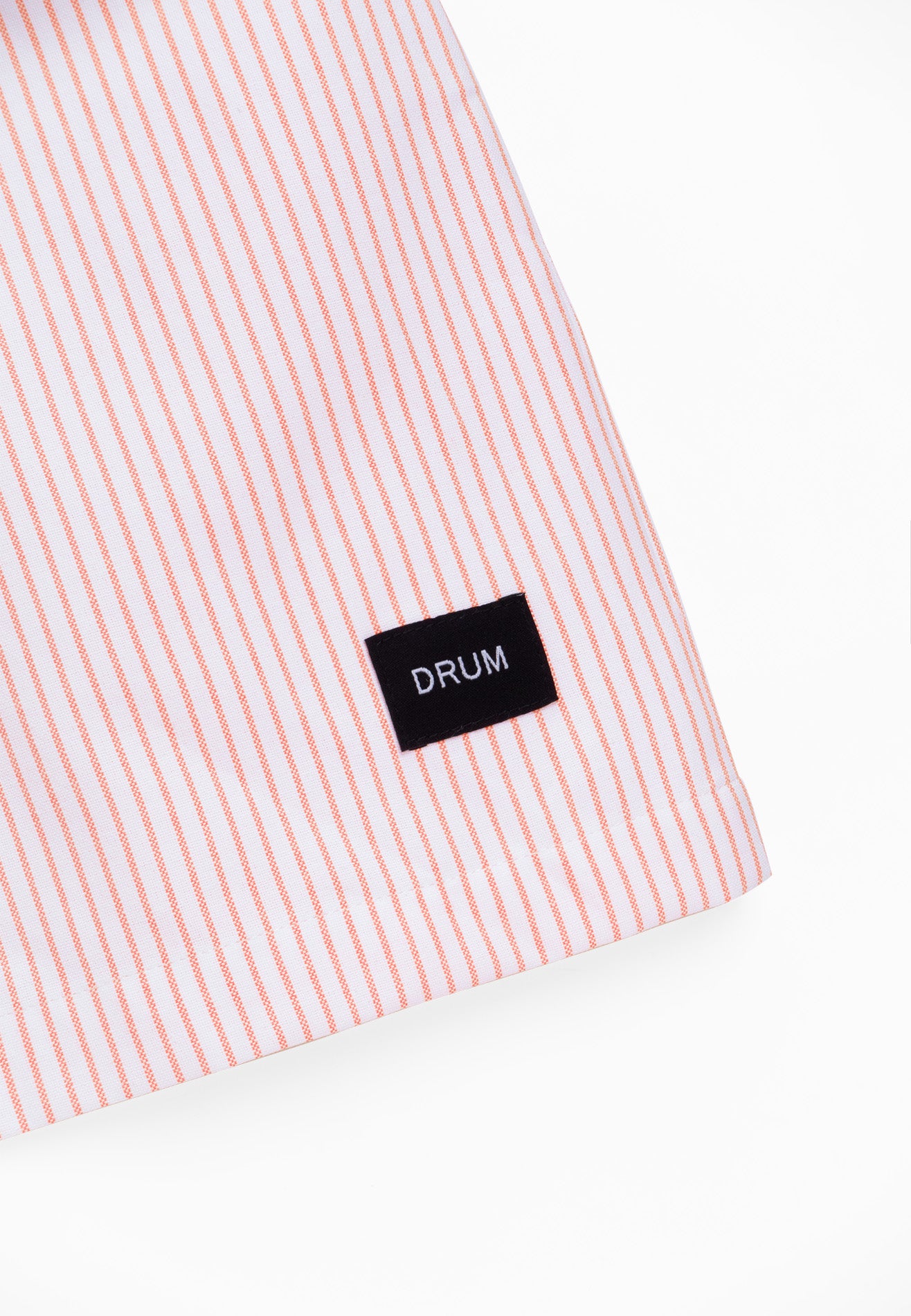 DRUM S. Vertical Stripe Short Sleeve Boxy Shirt- Red
