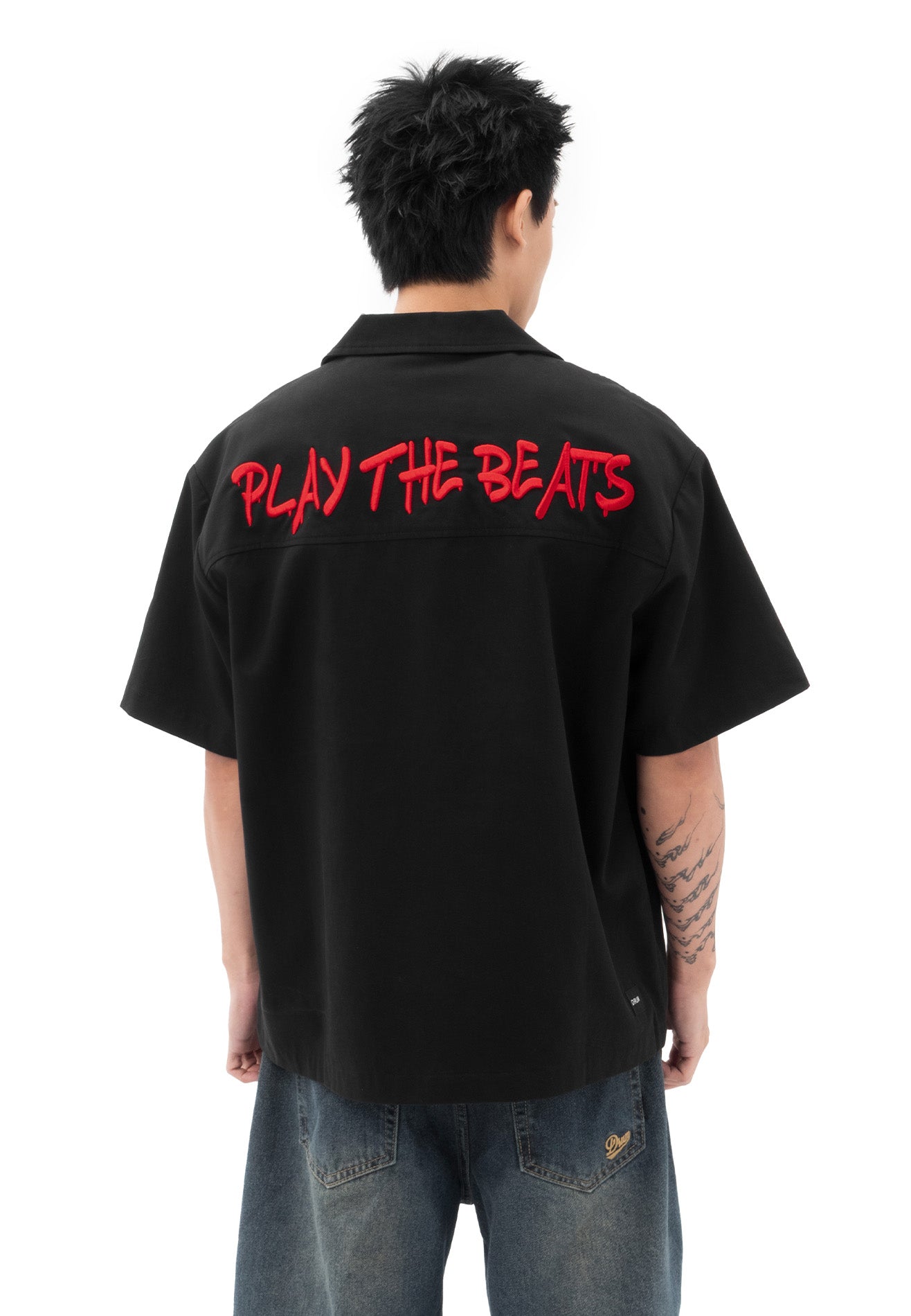 DRUM S. CNY Exclusive Short Sleeve Boxy Shirt- Black