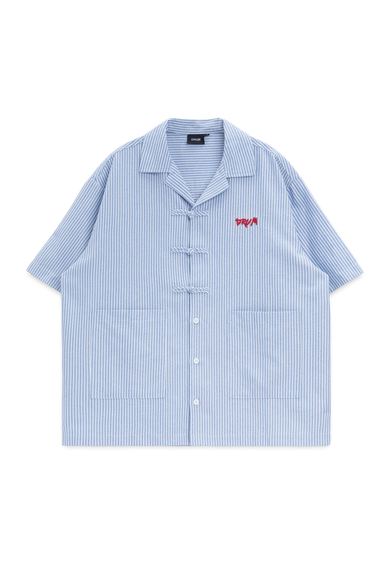 DRUM S. CNY Exclusive Short Sleeve Boxy Stripe Shirt- Blue