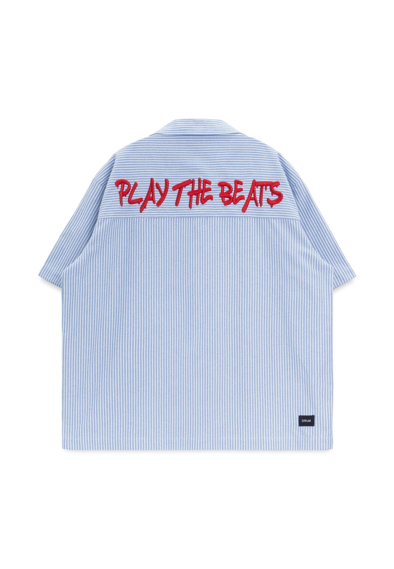 DRUM S. CNY Exclusive Short Sleeve Boxy Stripe Shirt- Blue