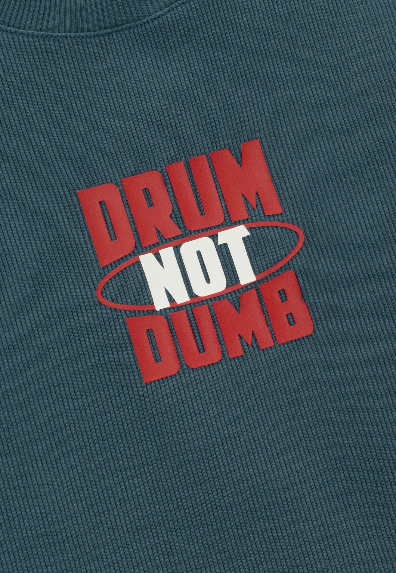 DRUM E. Woman Rubber Graphic Print Tank Crop Top- Grey Blue