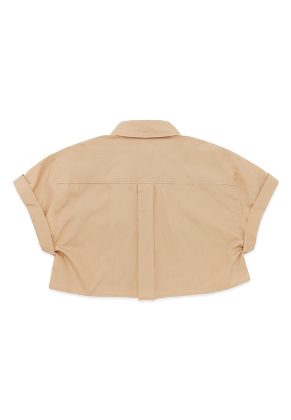 Pocket Crop Shirt- Khaki
