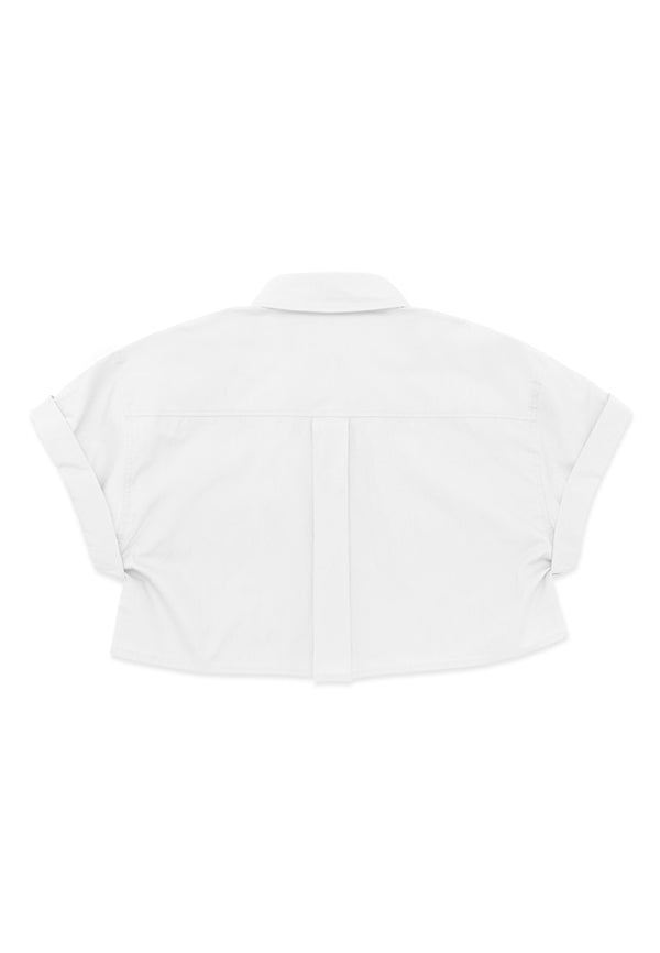 Pocket Crop Shirt- White