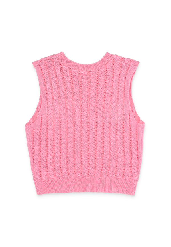 Sleeveless Knit Tank Top- Pink