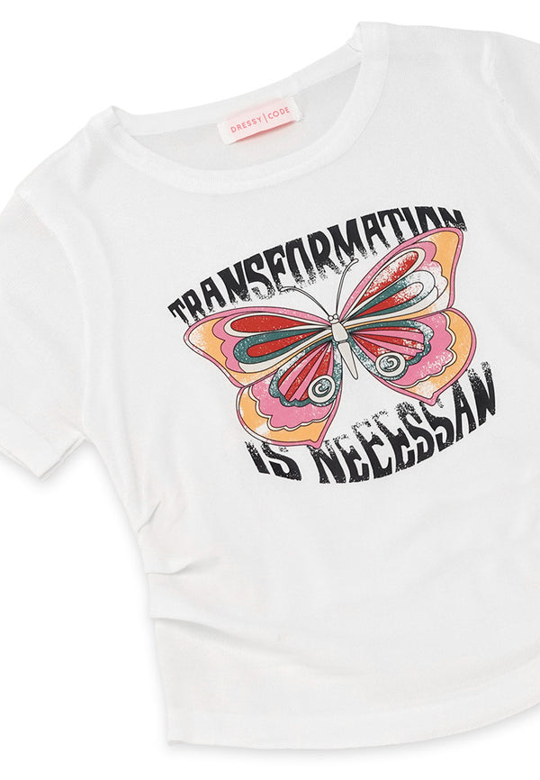 Butterfly Graphic Top - White
