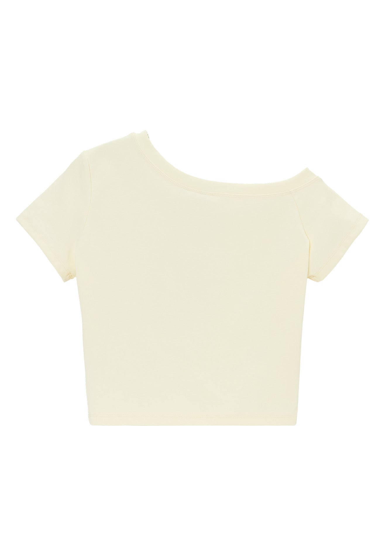 DRUM E. Women Asymmetrical Neckline Top- Beige