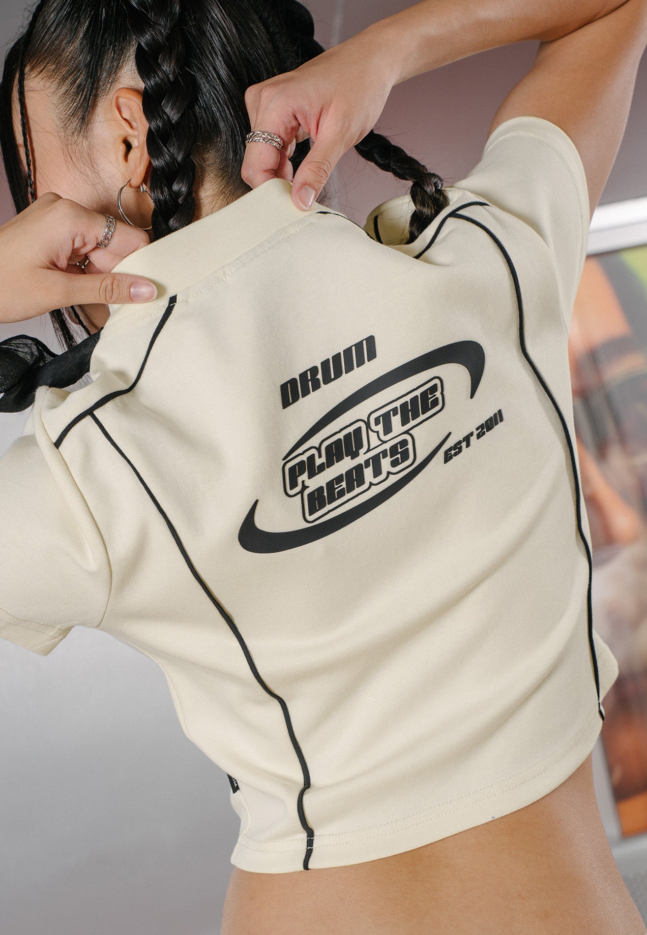 DRUM Select Full Zip Crop Top- Light Khaki