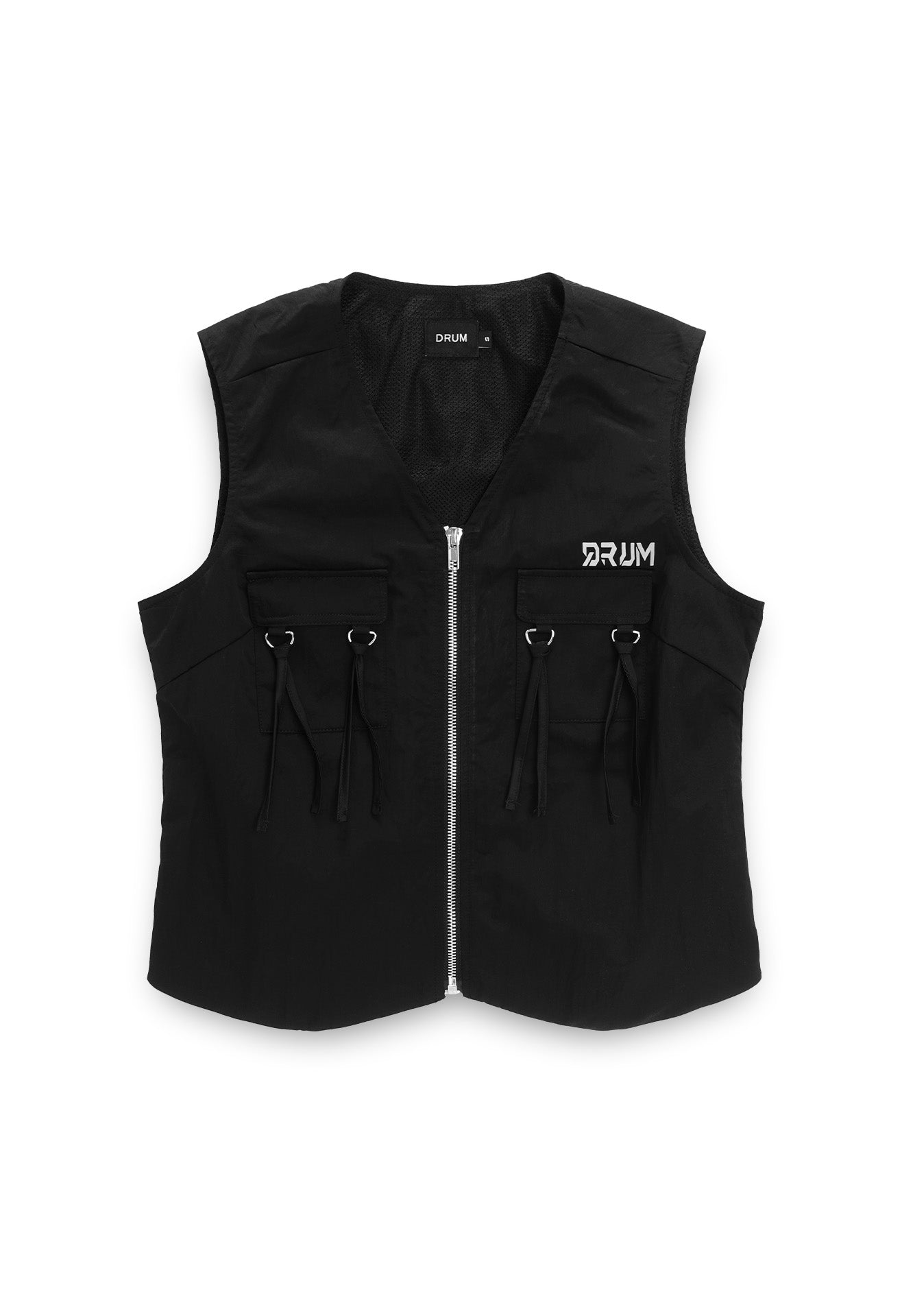DRUM SELECT Women Full Zip Vest Top- Black