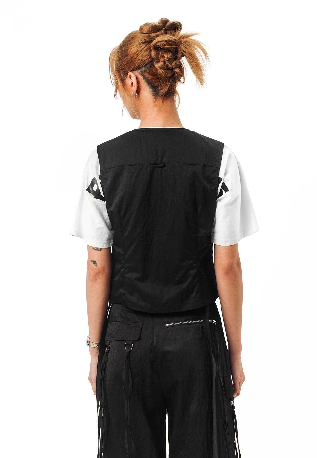 DRUM SELECT Women Full Zip Vest Top- Black