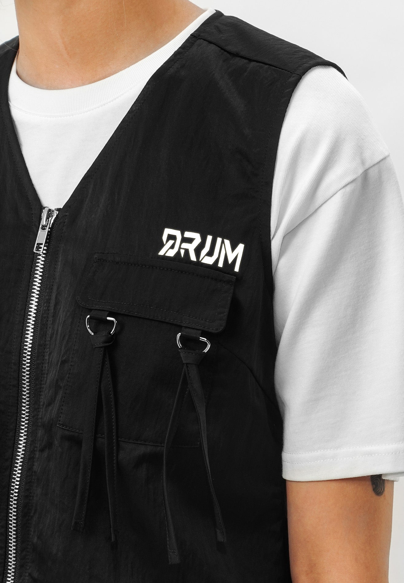 DRUM SELECT Women Full Zip Vest Top- Black