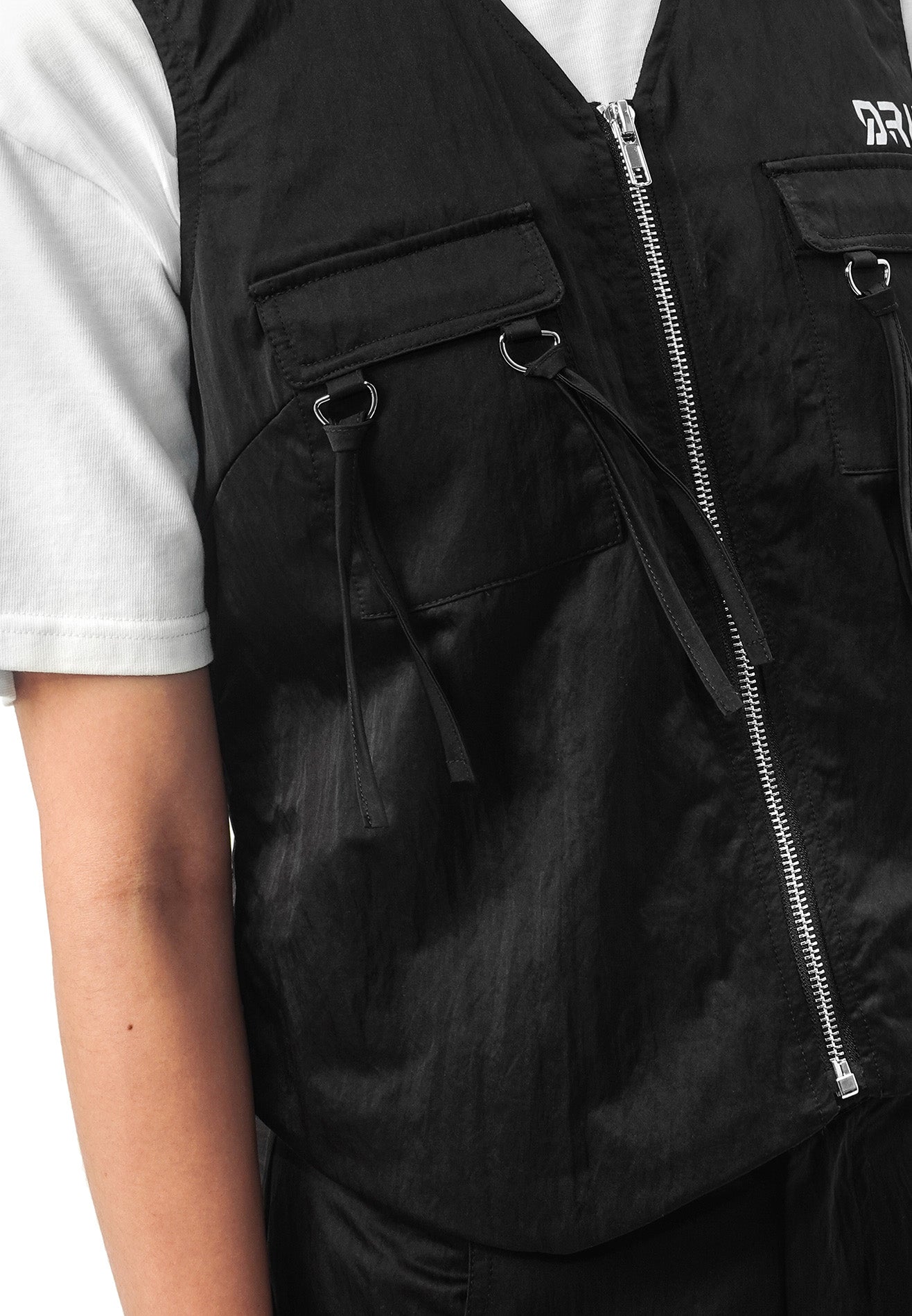 DRUM SELECT Women Full Zip Vest Top- Black