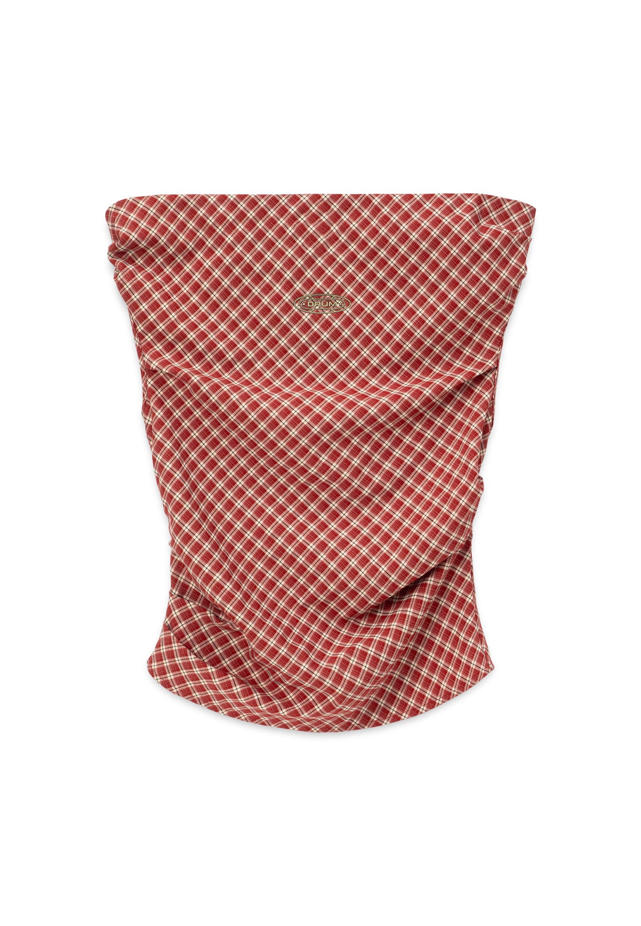 DRUM S. Women Checkmate Edition Off Shoulder Top- Red