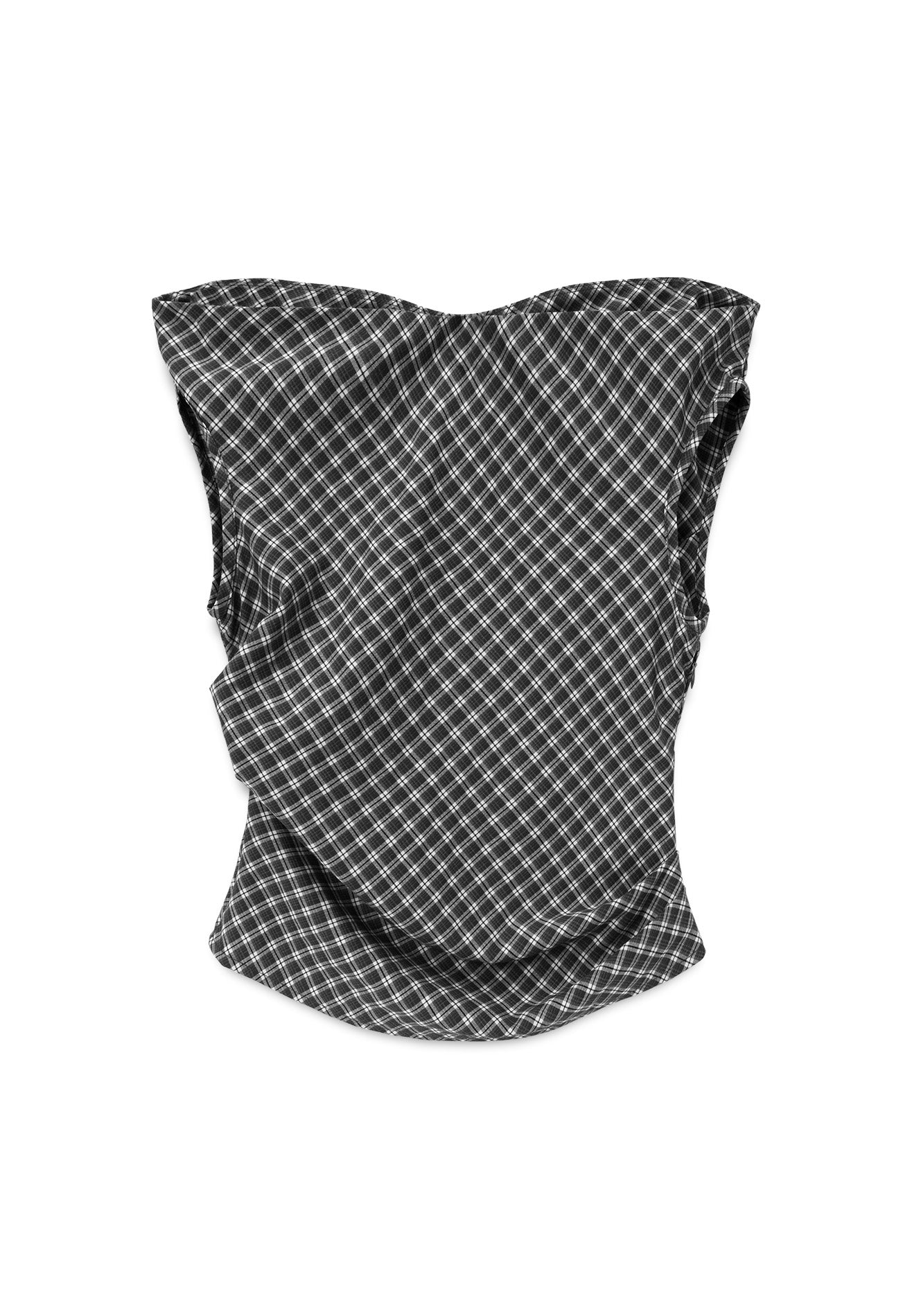 DRUM S. Women Checkmate Edition Off Shoulder Top- Black