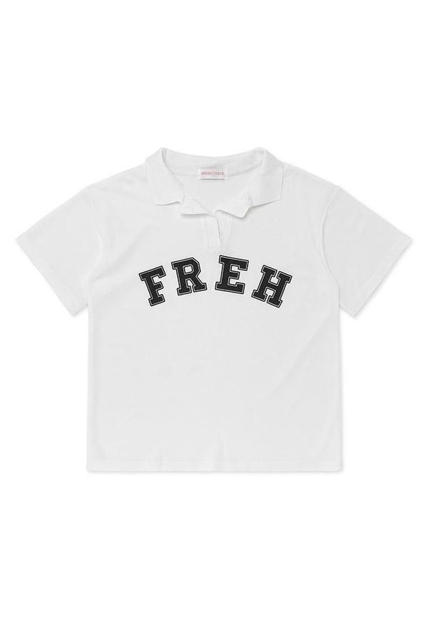 FREH Collar Tee and Shorts Twin Set- White