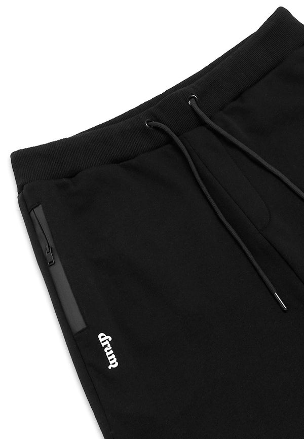DRUM SELECT Cursive Logo Sweatpants- Black